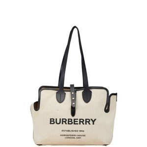 BURBERRY Beige Leather Tote Bag
